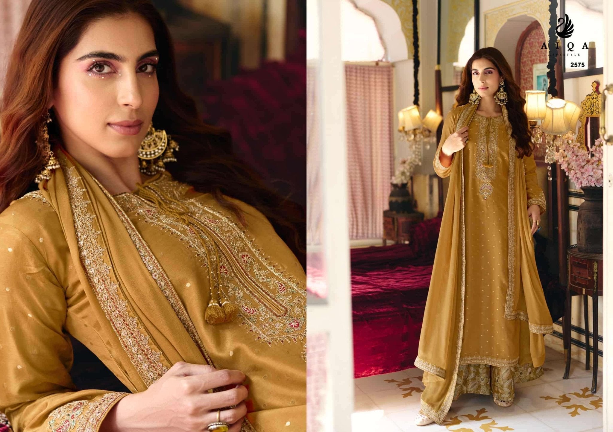 Aiqa Lifestyle Noorvika Russian Silk Dress Material - Amrah Wholesale