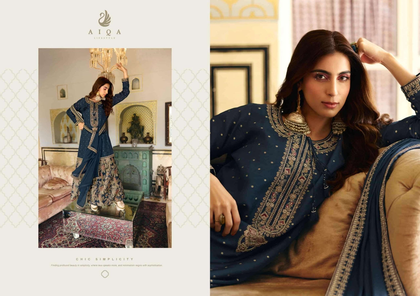 Aiqa Lifestyle Noorvika Russian Silk Dress Material - Amrah Wholesale