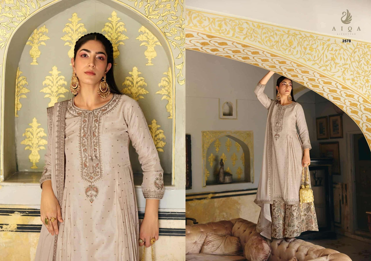 Aiqa Lifestyle Noorvika Russian Silk Dress Material - Amrah Wholesale