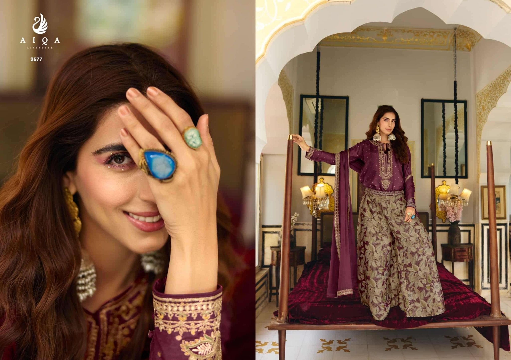 Aiqa Lifestyle Noorvika Russian Silk Dress Material - Amrah Wholesale