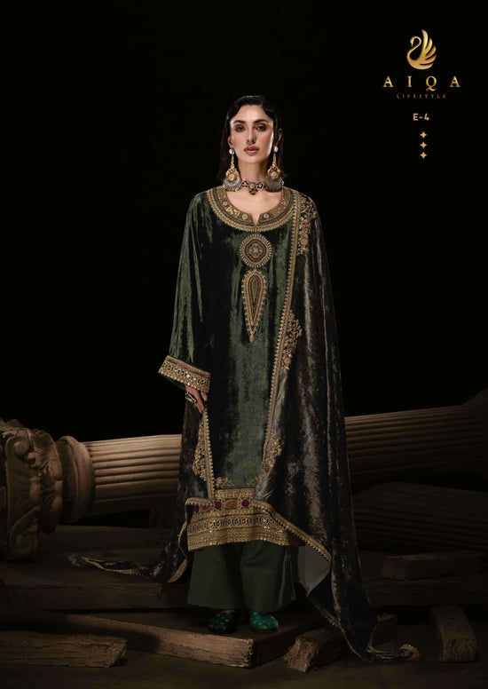 Aiqa Lifestyle The Royal Chapter Pure Viscose Velvet Dress Material