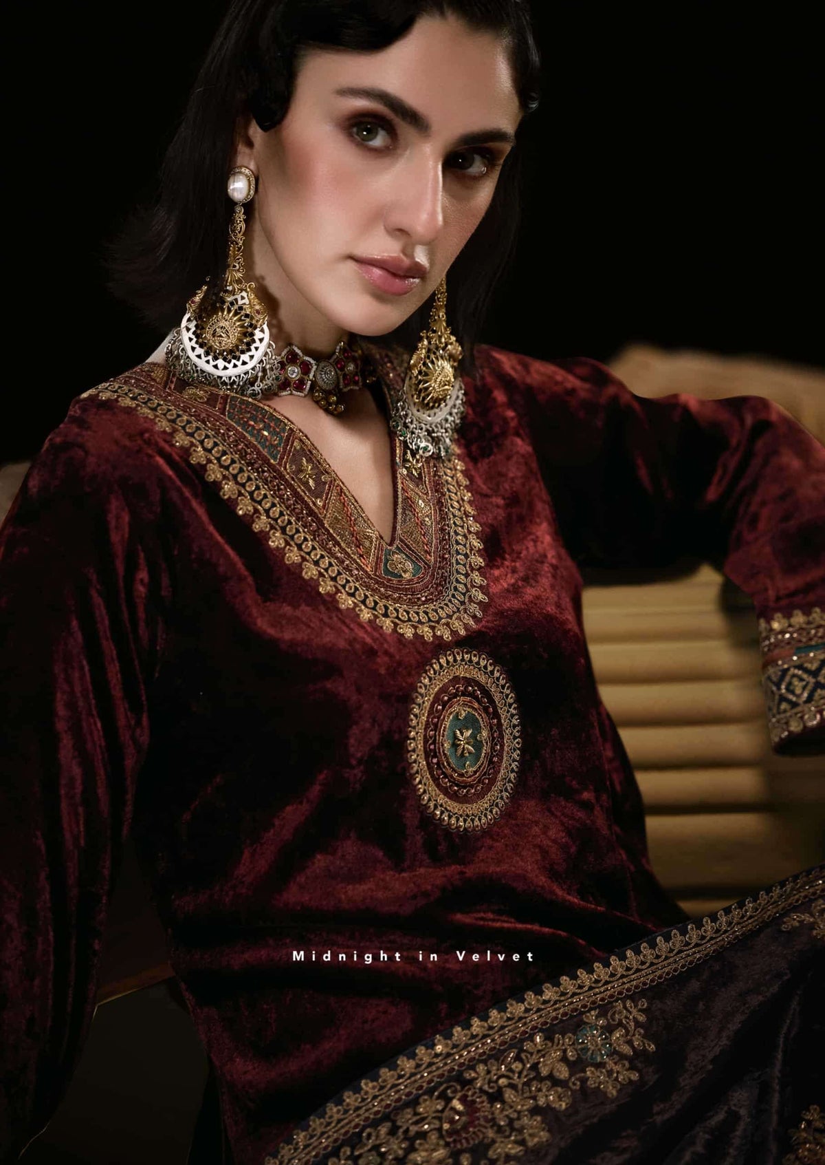 Aiqa Lifestyle The Royal Chapter Pure Viscose Velvet Dress Material