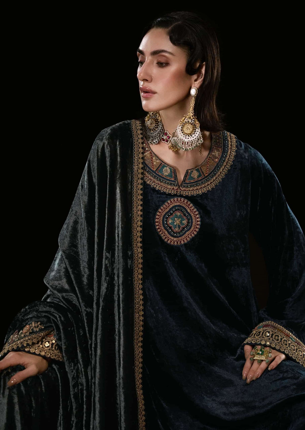 Aiqa Lifestyle The Royal Chapter Pure Viscose Velvet Dress Material