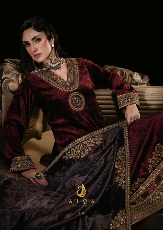 Aiqa Lifestyle The Royal Chapter Pure Viscose Velvet Dress Material