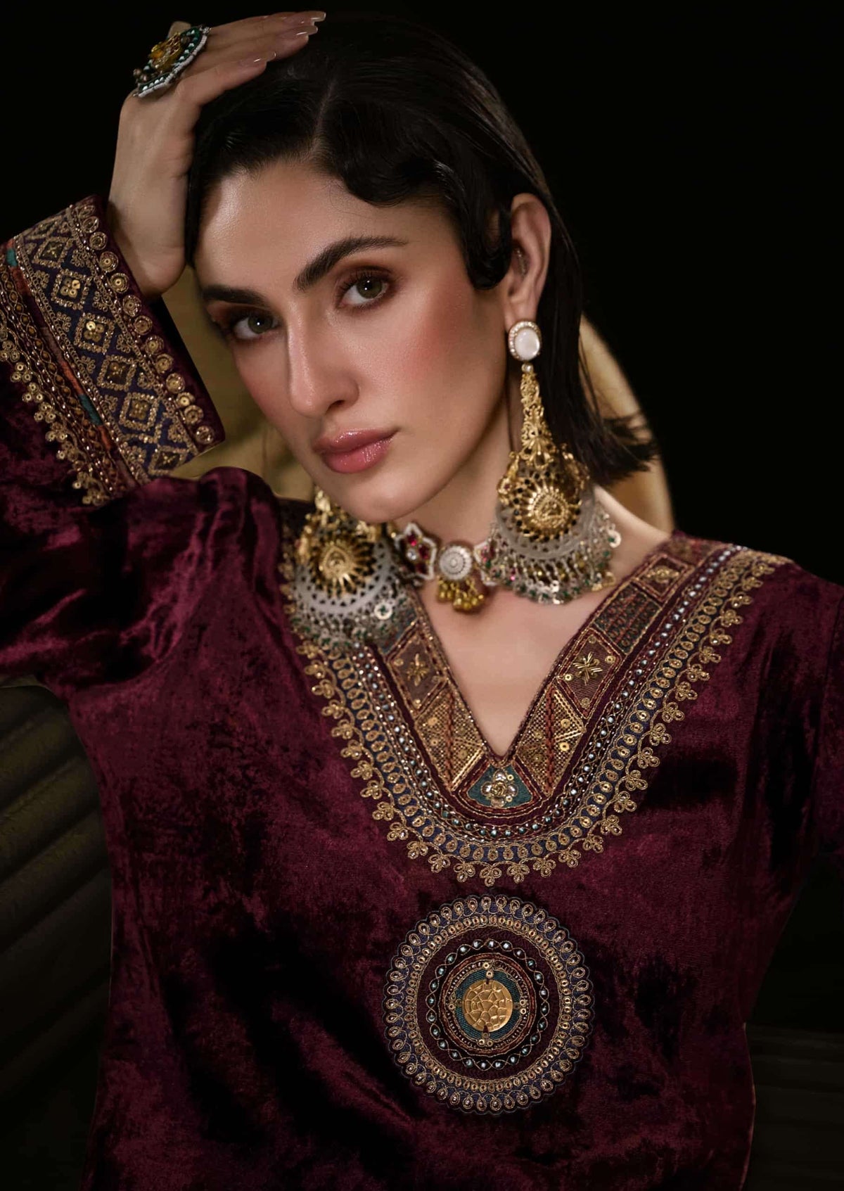 Aiqa Lifestyle The Royal Chapter Pure Viscose Velvet Dress Material