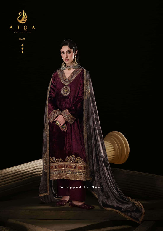 Aiqa Lifestyle The Royal Chapter Pure Viscose Velvet Dress Material