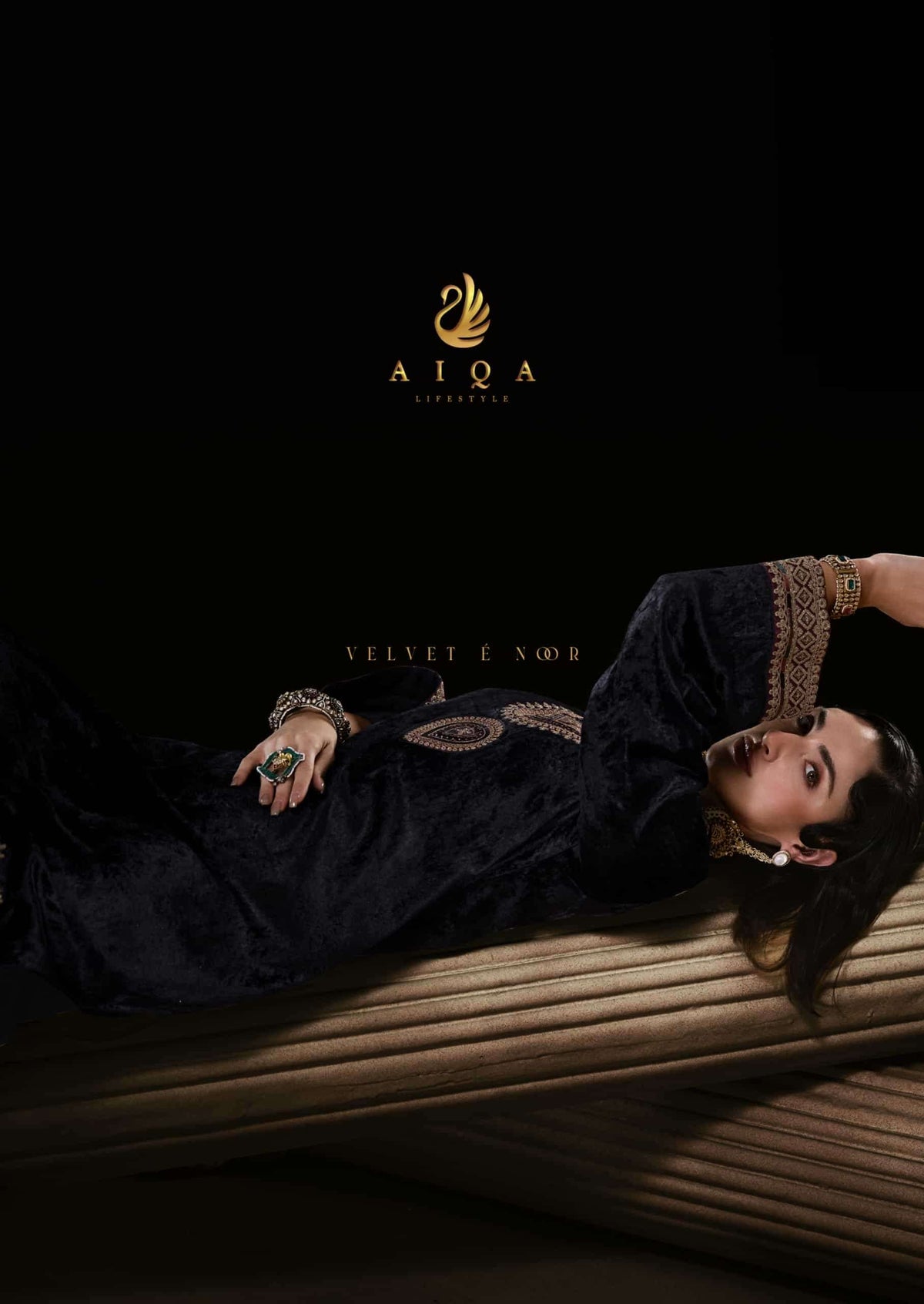 Aiqa Lifestyle The Royal Chapter Pure Viscose Velvet Dress Material