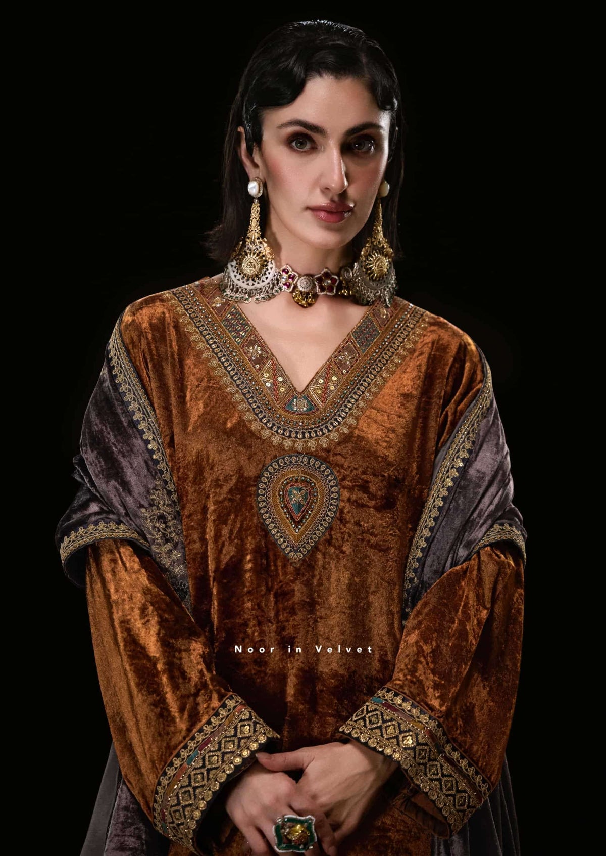 Aiqa Lifestyle The Royal Chapter Pure Viscose Velvet Dress Material