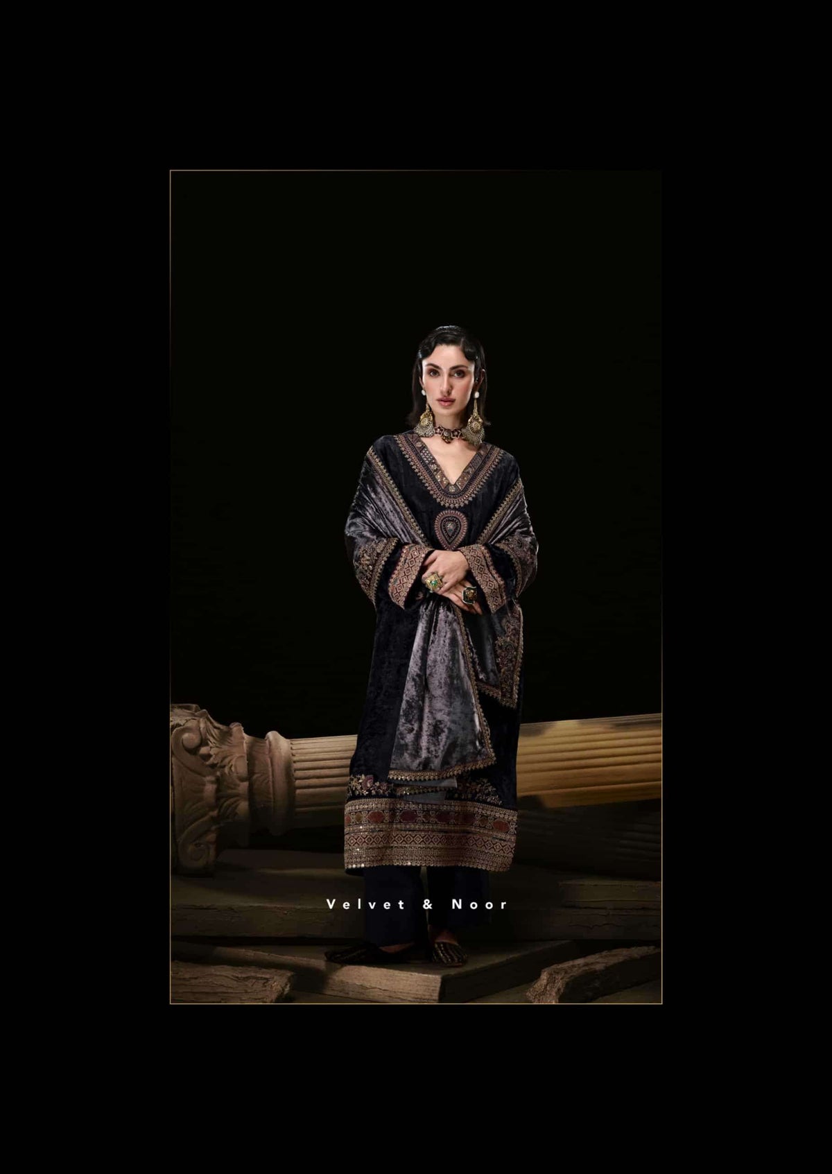 Aiqa Lifestyle The Royal Chapter Pure Viscose Velvet Dress Material