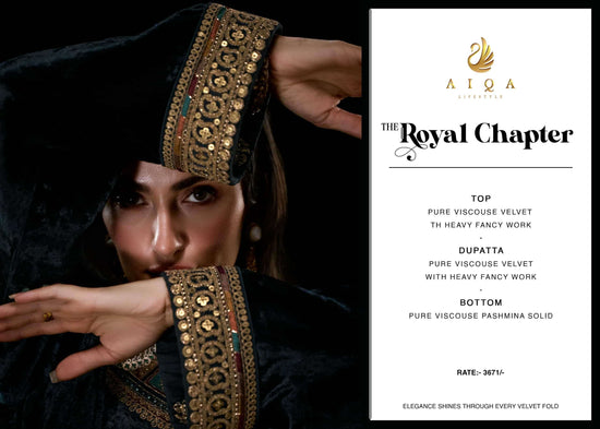 Aiqa Lifestyle The Royal Chapter Pure Viscose Velvet Dress Material