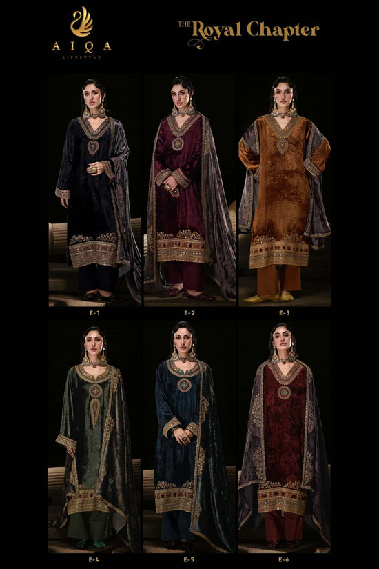 Aiqa Lifestyle The Royal Chapter Pure Viscose Velvet Dress Material