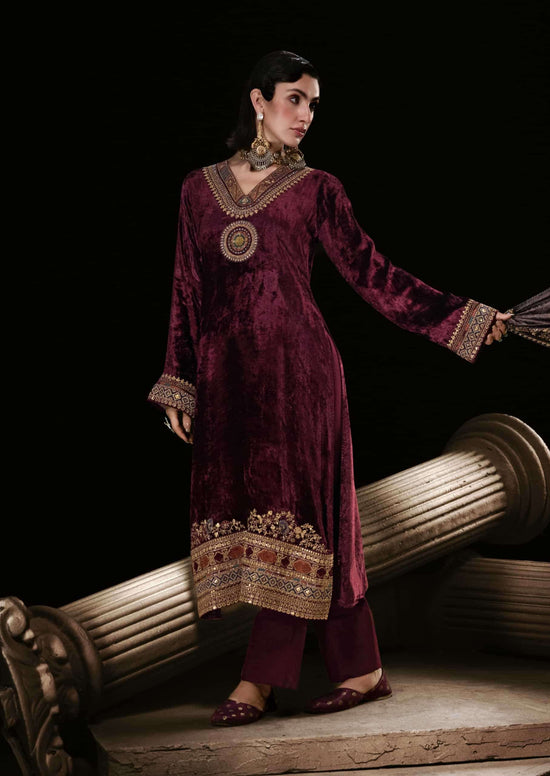 Aiqa Lifestyle The Royal Chapter Pure Viscose Velvet Dress Material