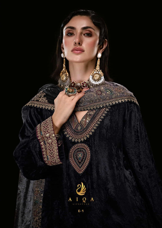 Aiqa Lifestyle The Royal Chapter Pure Viscose Velvet Dress Material