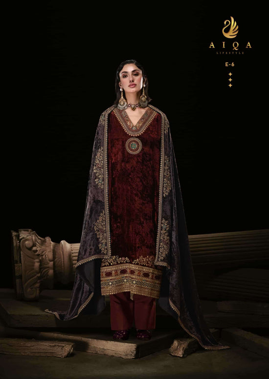 Aiqa Lifestyle The Royal Chapter Pure Viscose Velvet Dress Material