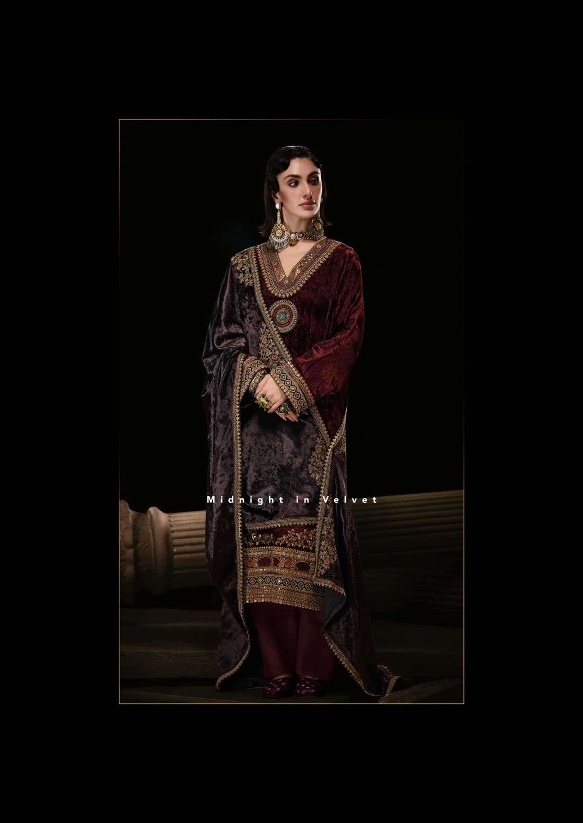 Aiqa Lifestyle The Royal Chapter Pure Viscose Velvet Dress Material