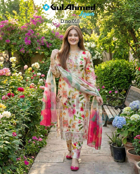 Al-Huda Fashion Gulahmed Lawn Vol-018 Muslin Salwar Suit Set
