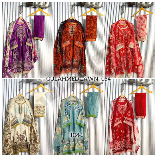 AL-HUDA FASHION GULAHMED LAWN VOL-054 Cotton Embroidered Printed Stitched Suit Set