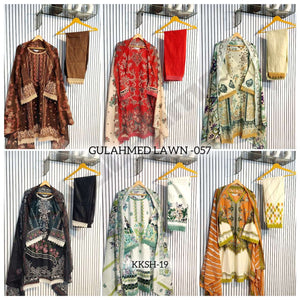 AL-HUDA FASHION GULAHMED LAWN VOL-057 Cotton Printed Stitched Suit Set