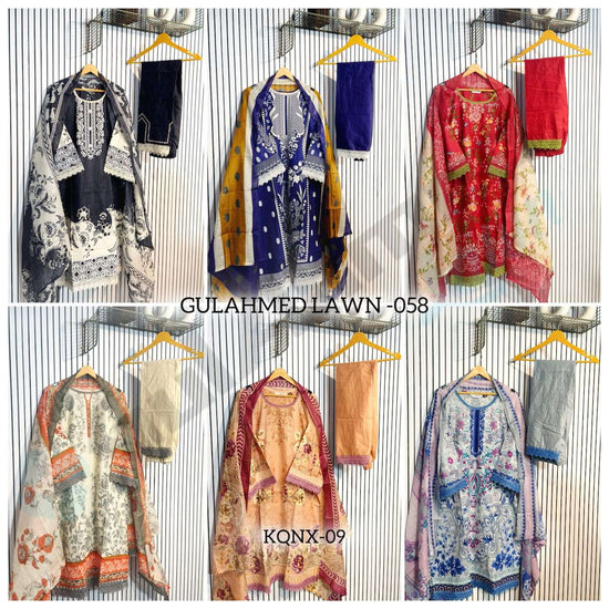 AL-HUDA FASHION GULAHMED LAWN VOL-058 Cotton Printed Embroidered Stitched Suit Set