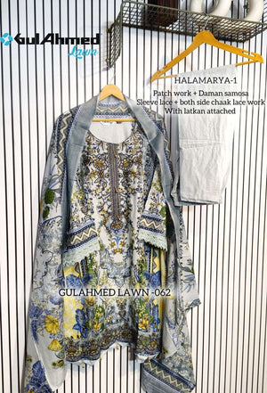 AL-HUDA FASHION GULAHMED LAWN VOL-062 Cotton Printed Lace Work Salwar Suit Set