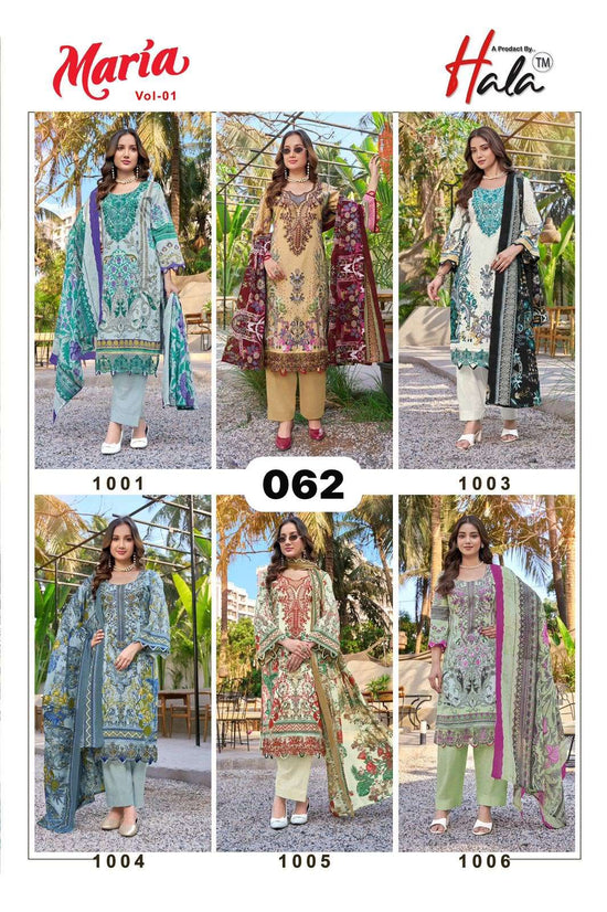 AL-HUDA FASHION GULAHMED LAWN VOL-062 Cotton Printed Lace Work Salwar Suit Set