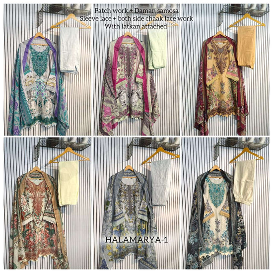 AL-HUDA FASHION GULAHMED LAWN VOL-062 Cotton Printed Lace Work Salwar Suit Set