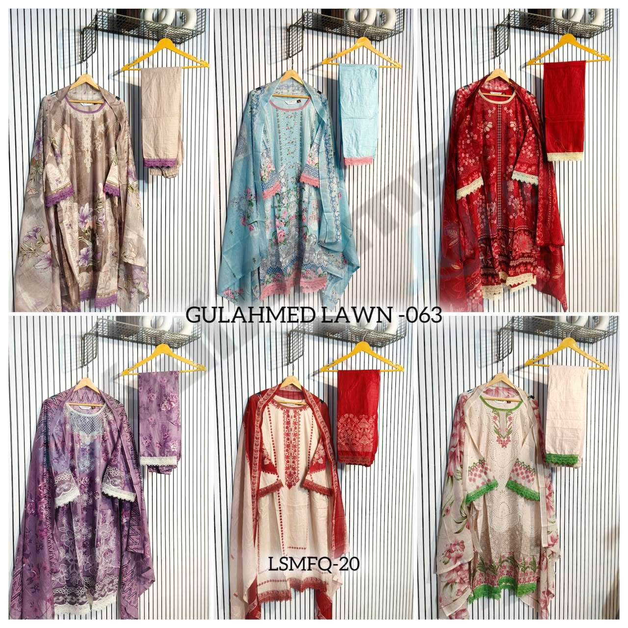 Al-Huda Fashion Gulahmed Lawn Vol-063 Cotton Printed with Lace Work Dress Set - Amrah Wholesale