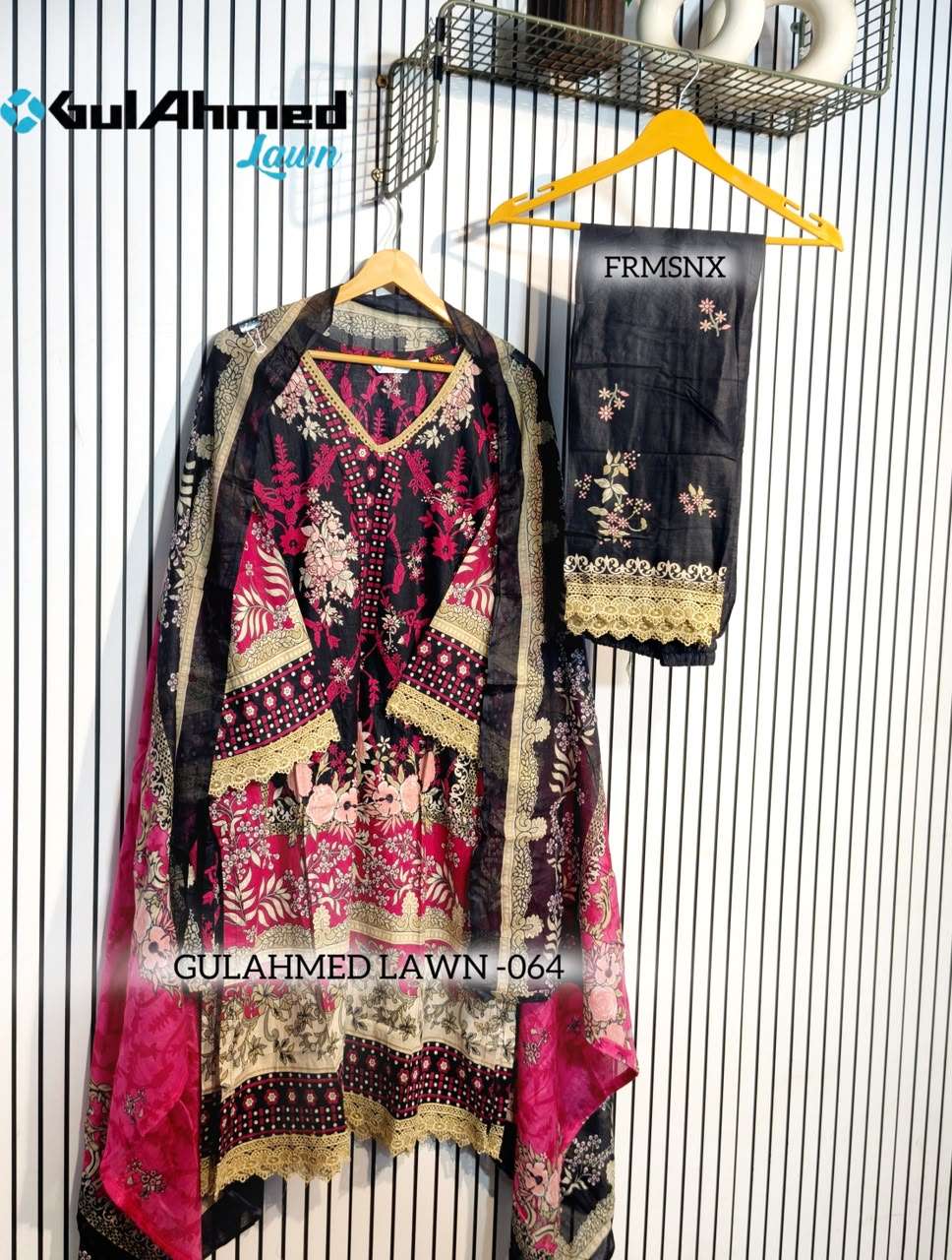 AL-HUDA FASHION GULAHMED LAWN VOL-064 Cotton Printed Lace Work Kurti Pant Dupatta Set - Amrah Wholesale
