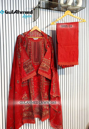 AL-HUDA FASHION Gulahmed Lawn Vol-065 Cotton Printed Lace Work Salwar Suit Set - Amrah Wholesale