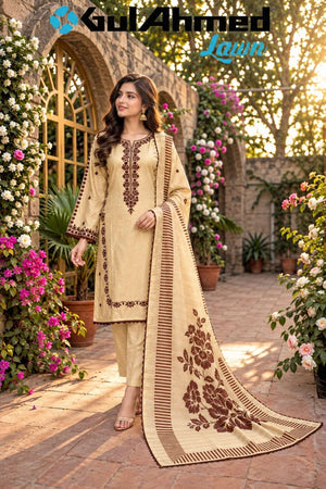 Al-Huda Fashion Gulahmed Lawn Vol-071 Rayon Salwar Suit Set