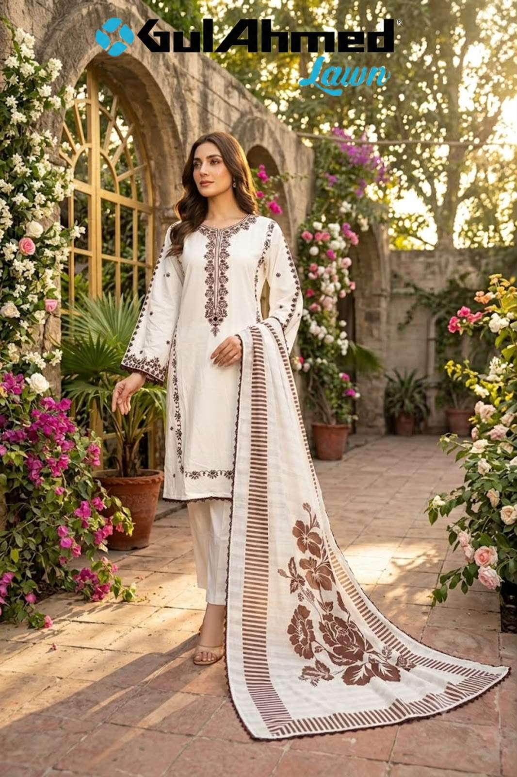 Al-Huda Fashion Gulahmed Lawn Vol-071 Rayon Salwar Suit Set
