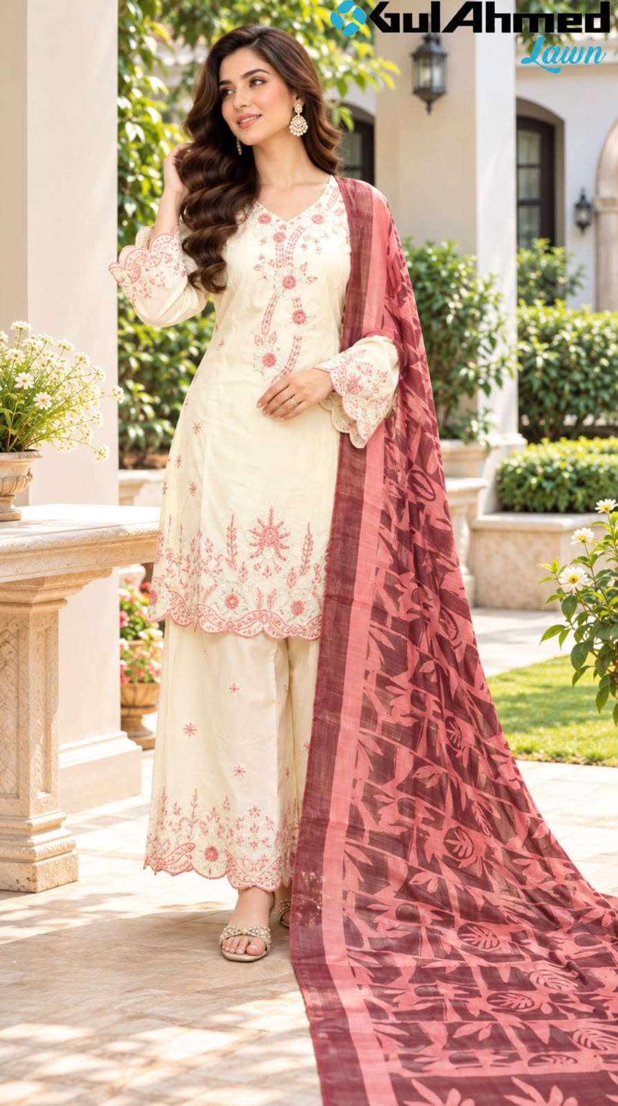 Al-Huda Fashion Gulahmed Lawn Vol-072 Roman Salwar Suit Set