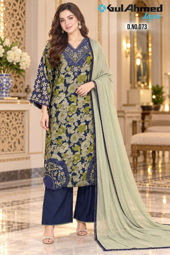 Al-Huda Fashion Gulahmed Lawn Vol-073 Linen Cotton Salwar Suit Set
