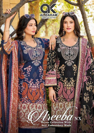 Al Karam Areeba Nx Rayon Cotton Pakistani Suit - Amrah Wholesale