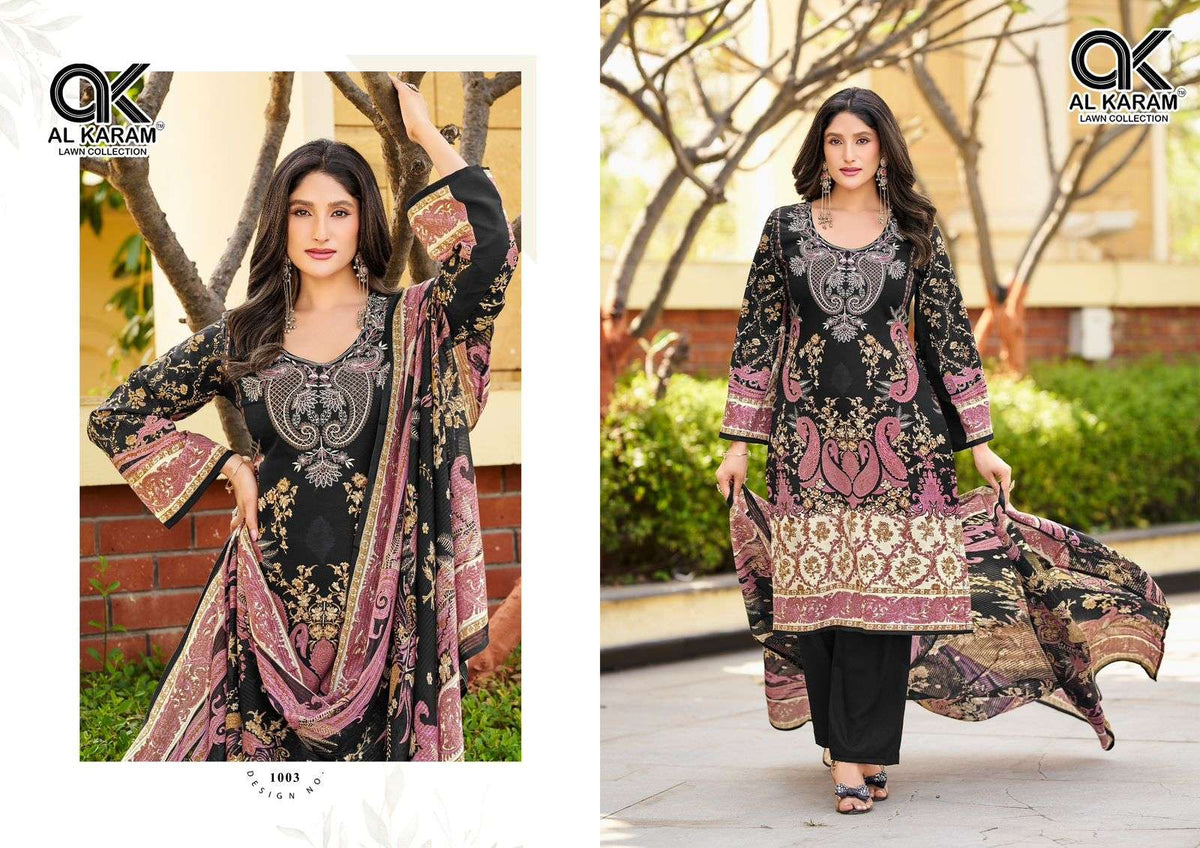 Al Karam Areeba Nx Rayon Cotton Pakistani Suit - Amrah Wholesale