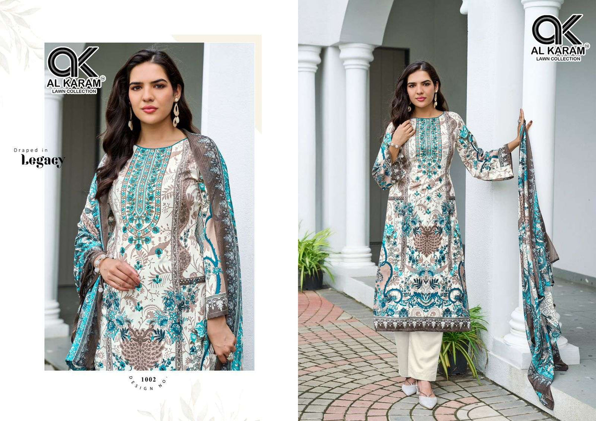 Al Karam Areeba Nx Rayon Cotton Pakistani Suit - Amrah Wholesale