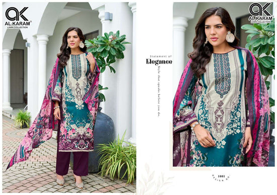 Al Karam Areeba Nx Rayon Cotton Pakistani Suit - Amrah Wholesale