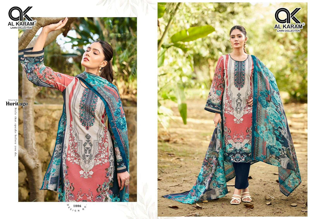 Al Karam Areeba Nx Rayon Cotton Pakistani Suit - Amrah Wholesale
