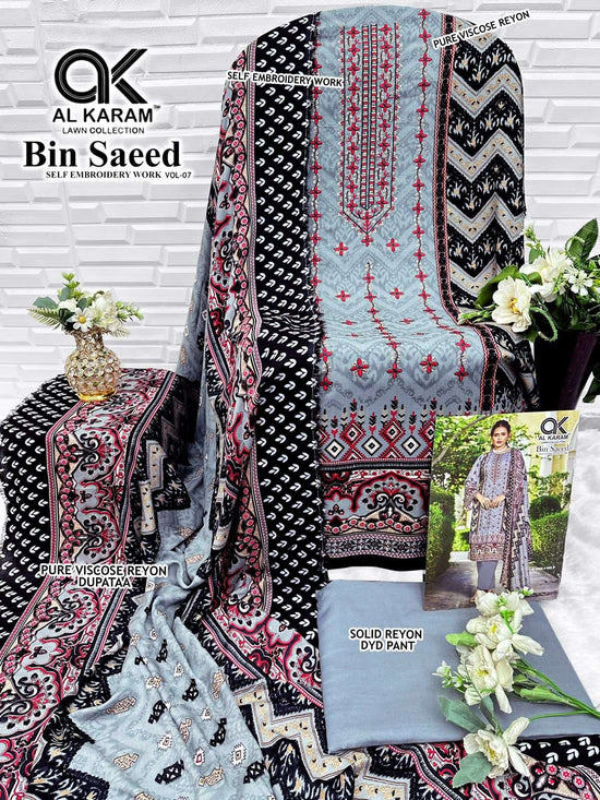 Al Karam Bin Saeed Vol 7 Viscose Rayon Pakistani Suit - Amrah Wholesale