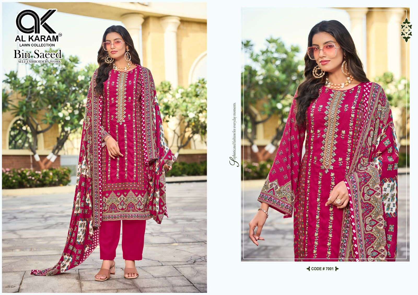 Al Karam Bin Saeed Vol 7 Viscose Rayon Pakistani Suit - Amrah Wholesale