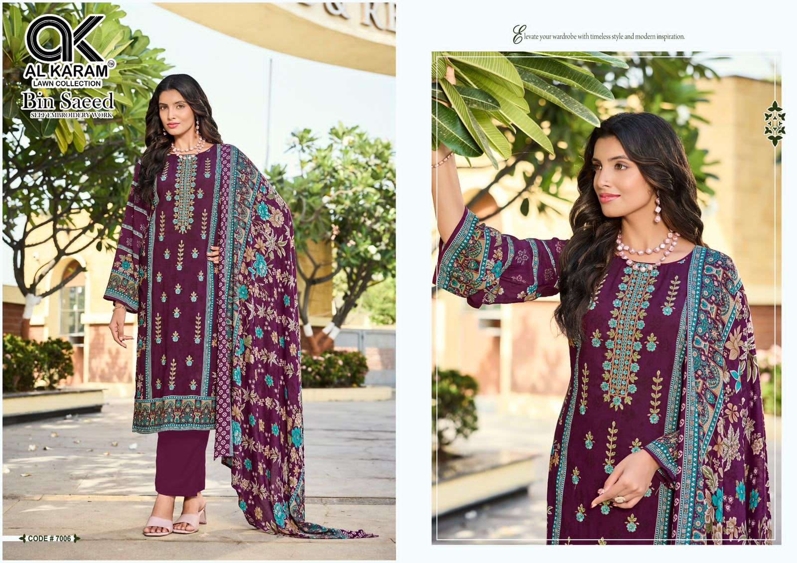 Al Karam Bin Saeed Vol 7 Viscose Rayon Pakistani Suit - Amrah Wholesale