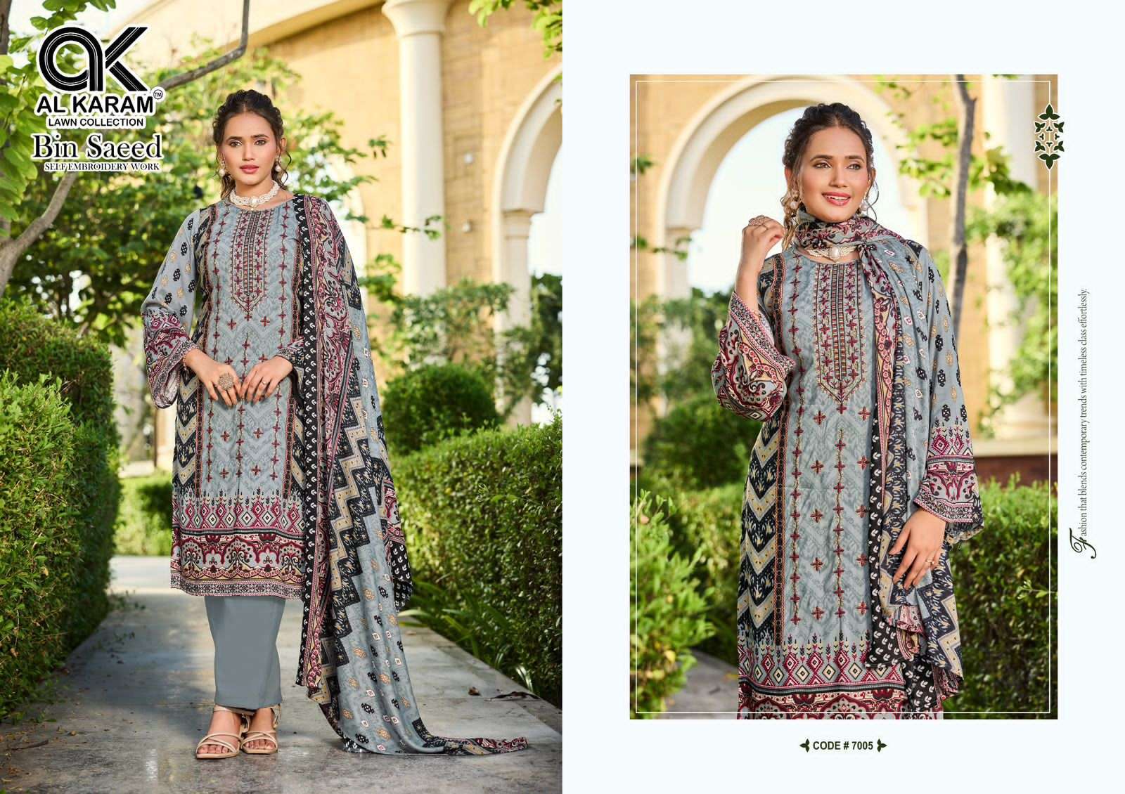 Al Karam Bin Saeed Vol 7 Viscose Rayon Pakistani Suit - Amrah Wholesale