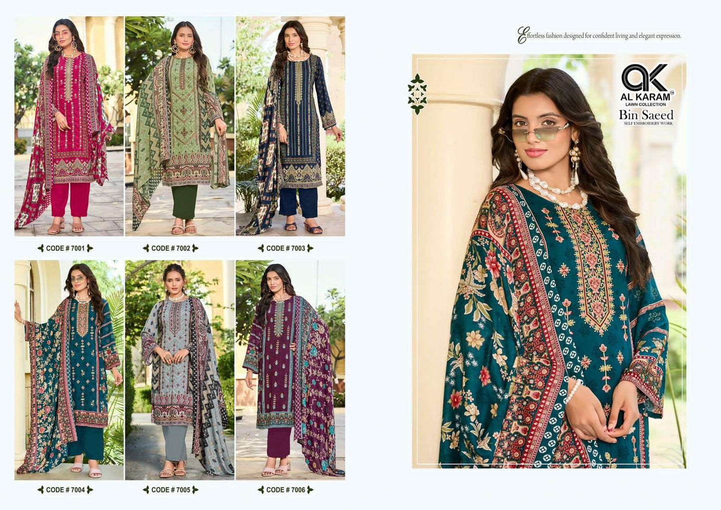 Al Karam Bin Saeed Vol 7 Viscose Rayon Pakistani Suit - Amrah Wholesale