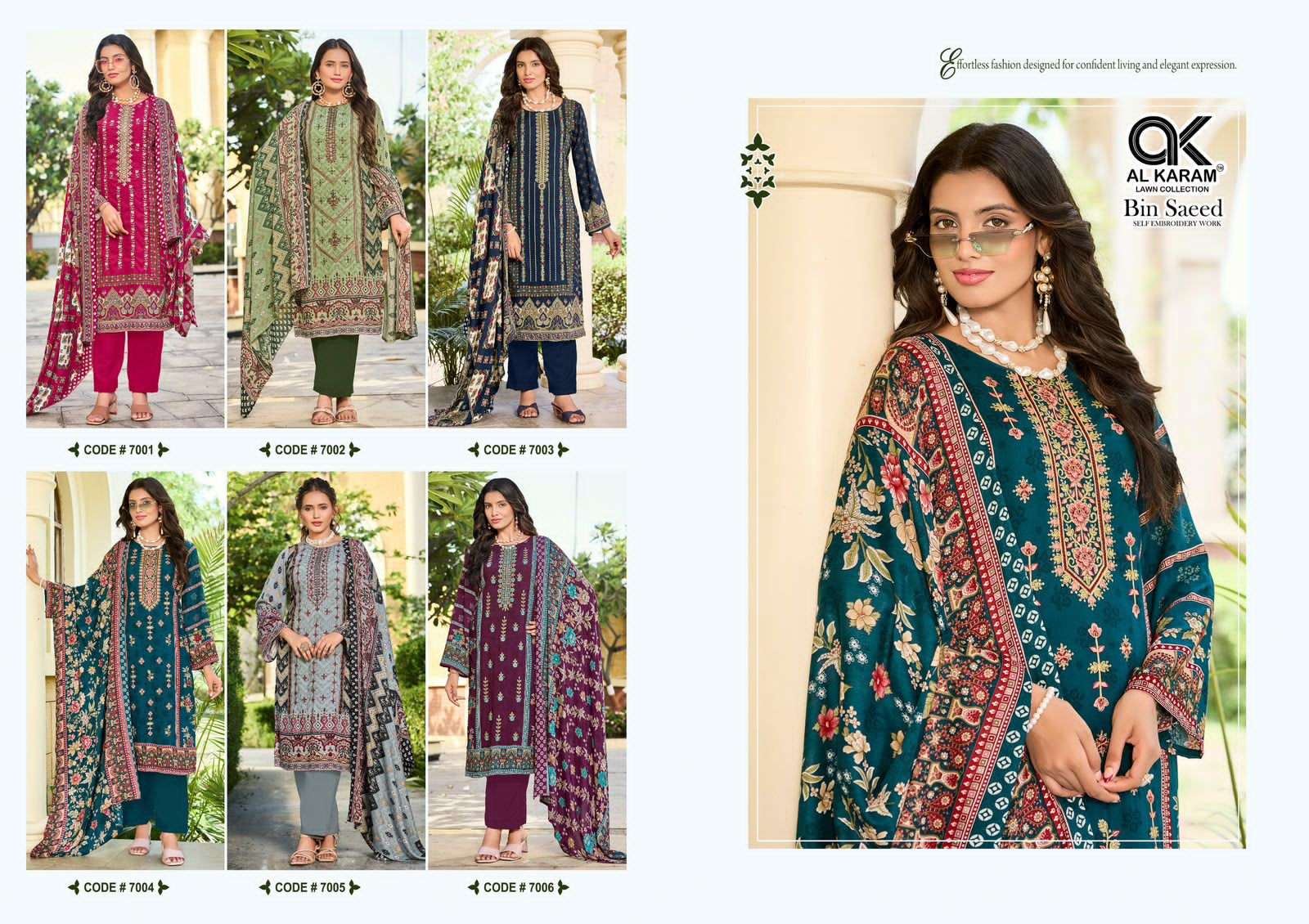 Al Karam Bin Saeed Vol 7 Viscose Rayon Pakistani Suit - Amrah Wholesale