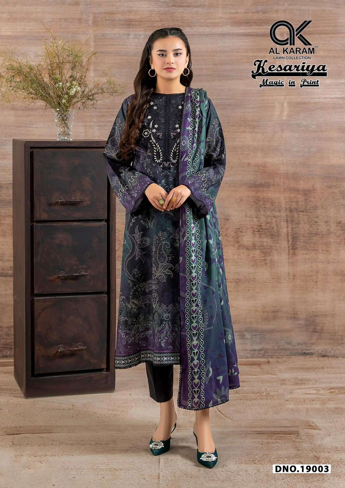 Al Karam Kesariya Vol 19 Pure Cambric Cotton Dress Material - Amrah Wholesale