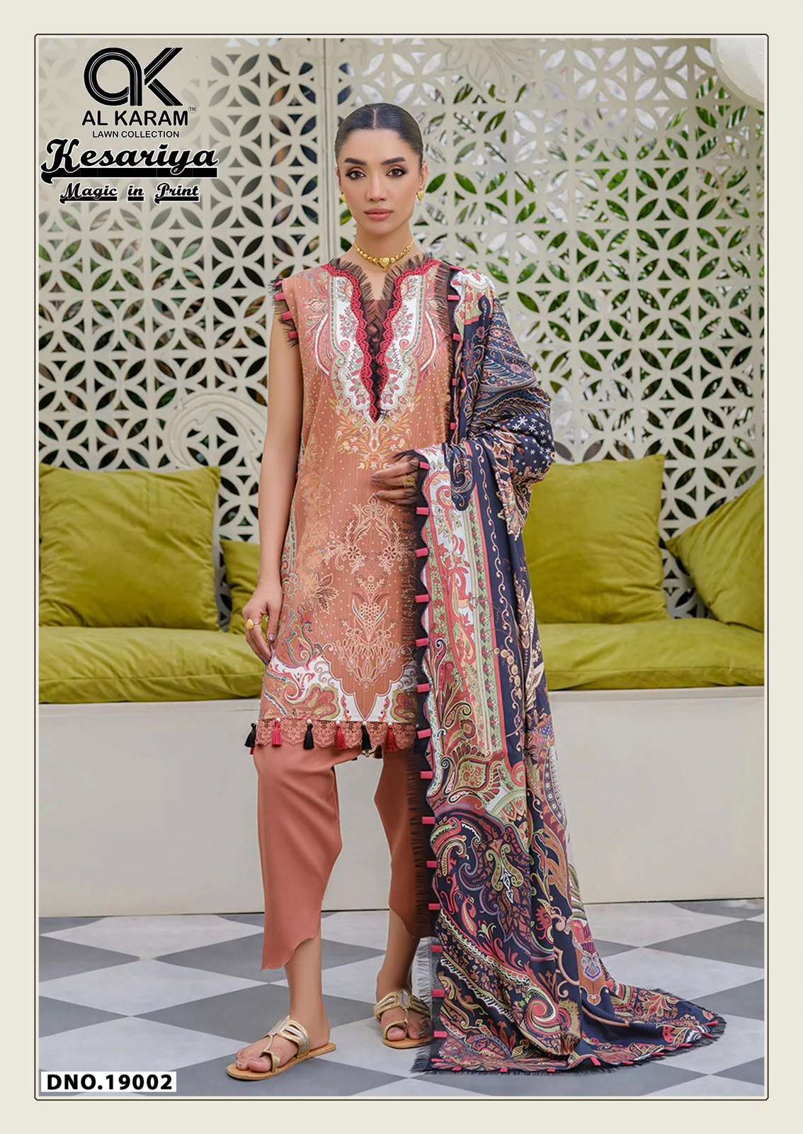 Al Karam Kesariya Vol 19 Pure Cambric Cotton Dress Material - Amrah Wholesale