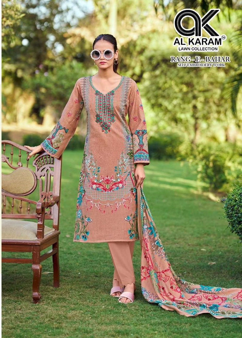 Al Karam Rang-E-Bahar Soft Cotton Pakistani Salwar Suit