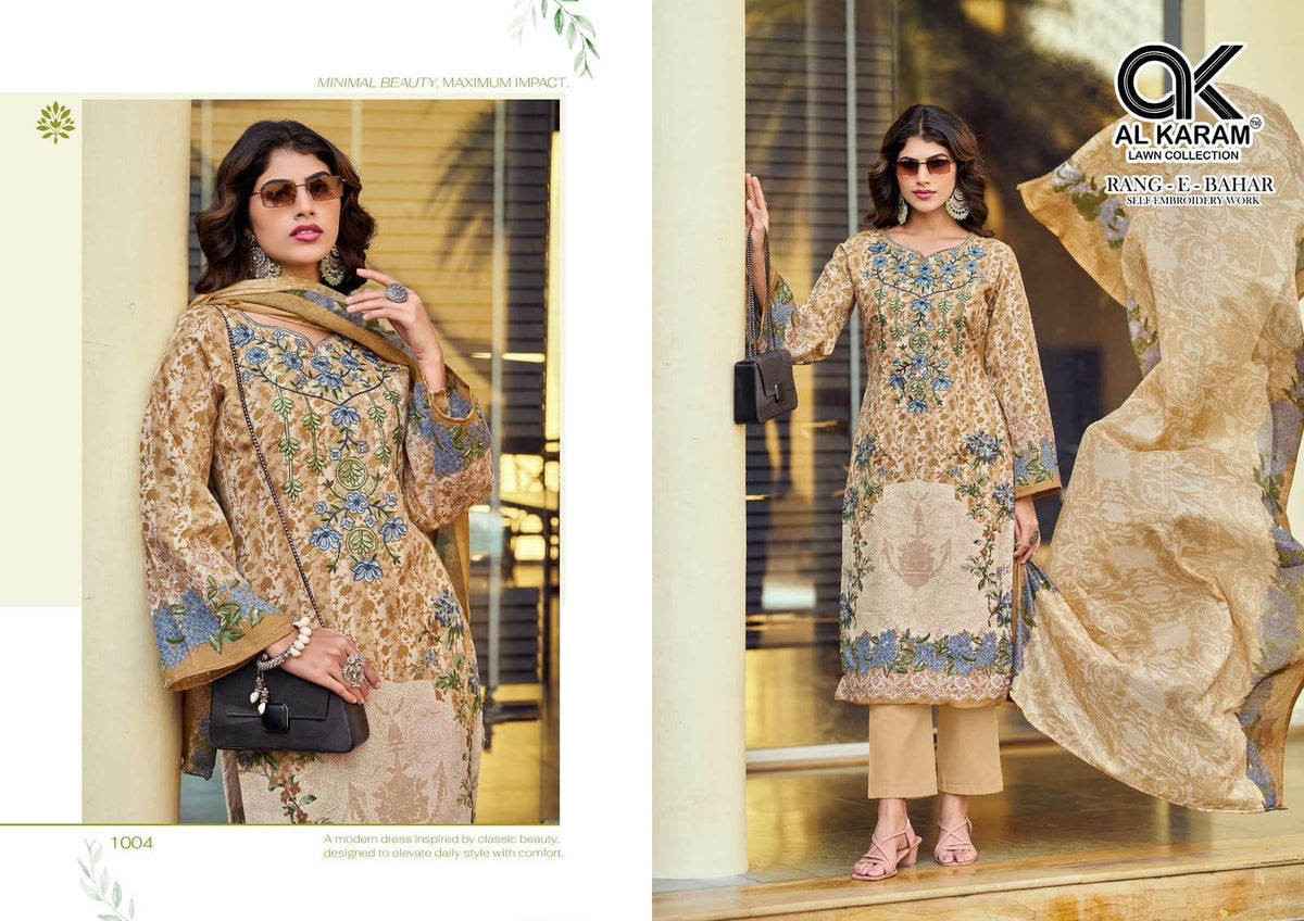 Al Karam Rang-E-Bahar Soft Cotton Pakistani Salwar Suit