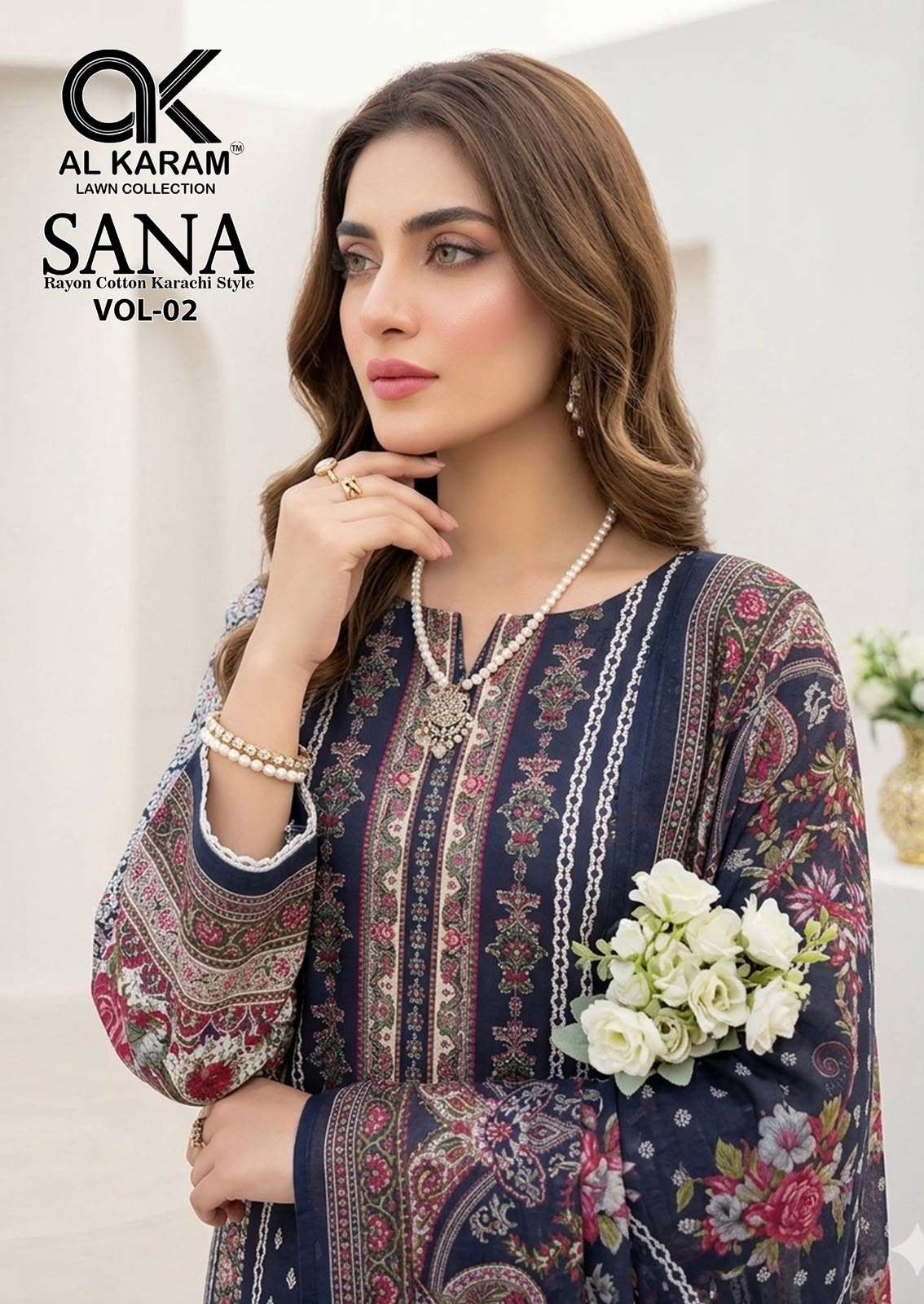 Al Karam Sana Vol 2 Rayon Printed Dress Material - Amrah Wholesale