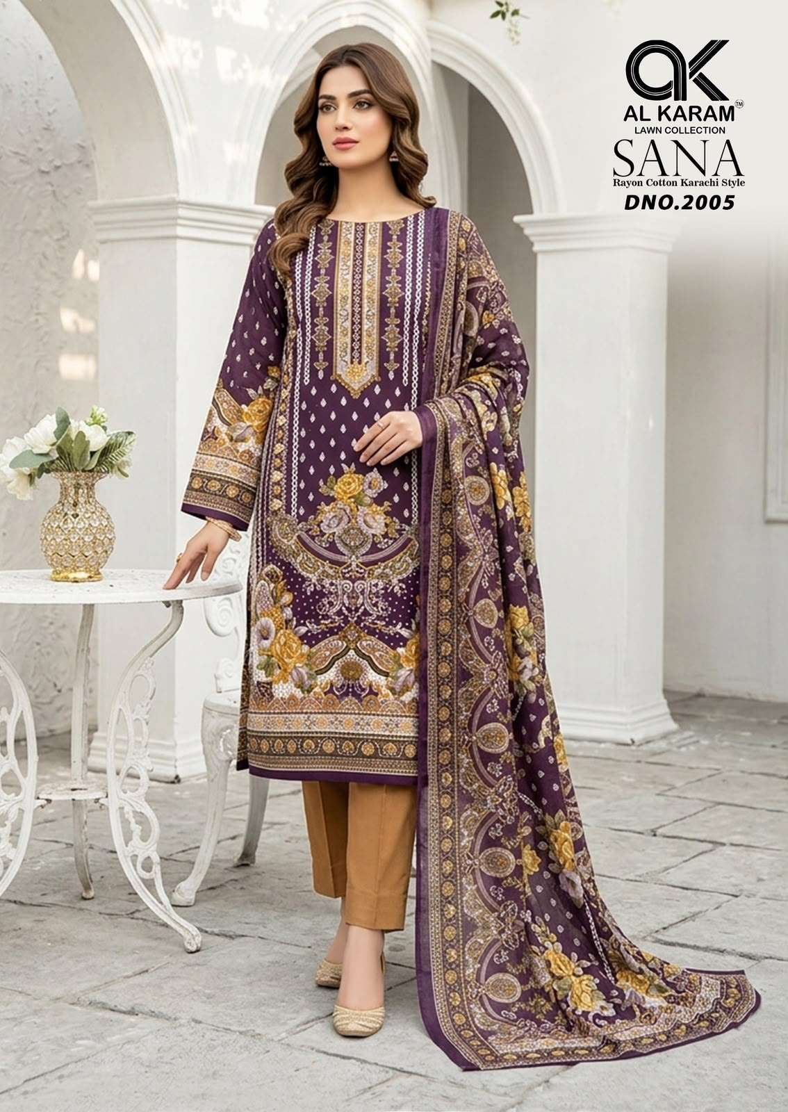 Al Karam Sana Vol 2 Rayon Printed Dress Material - Amrah Wholesale